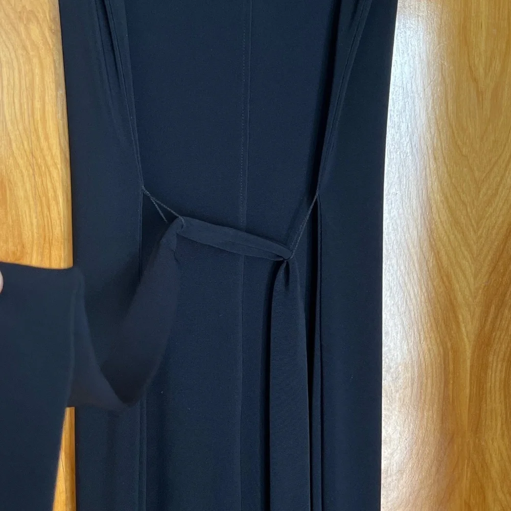Boston Proper Black Beyond Travel Belted Side Slits Maxi Dress Sz S 6-8 - Picture 11 of 14